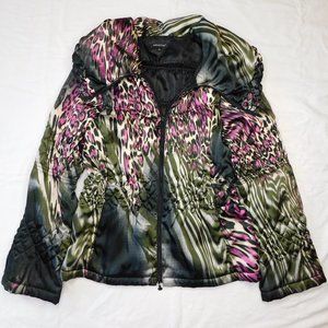 Samuel Dong Animal Print Quilted Lightweight Jacket | Mob Wife | EUC | Large